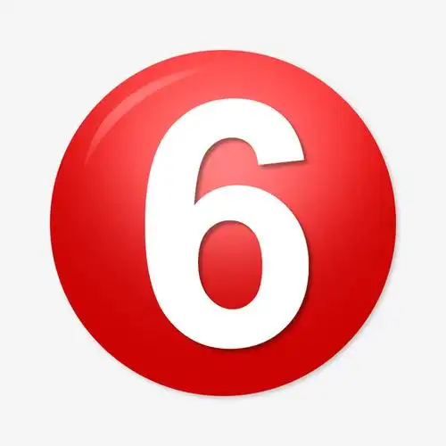 红色数字6球形图标