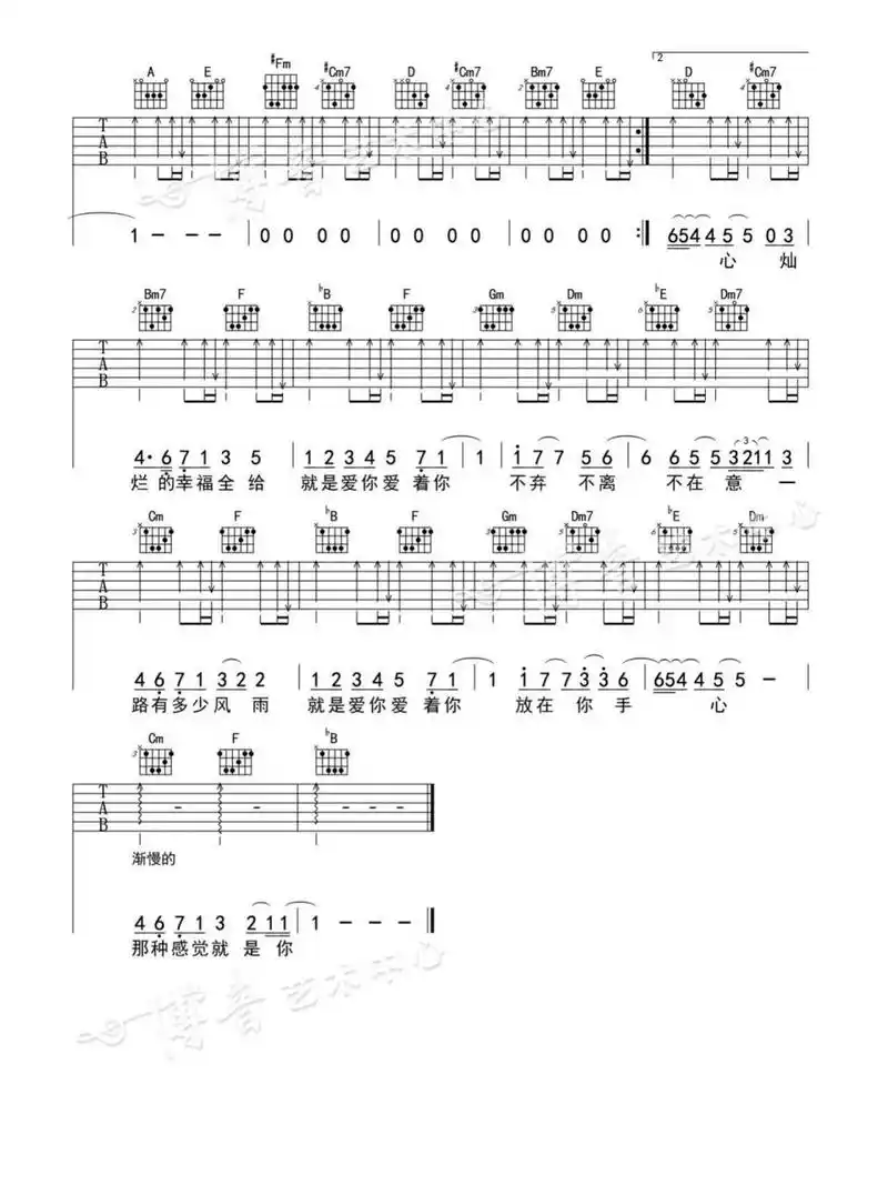 陶喆《就是爱你》吉他谱 经典老歌