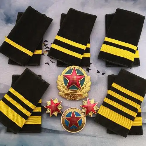 军衔肩章八七式老兵纪念老式军衔87式肩章帽徽领花绒布套式肩牌军迷