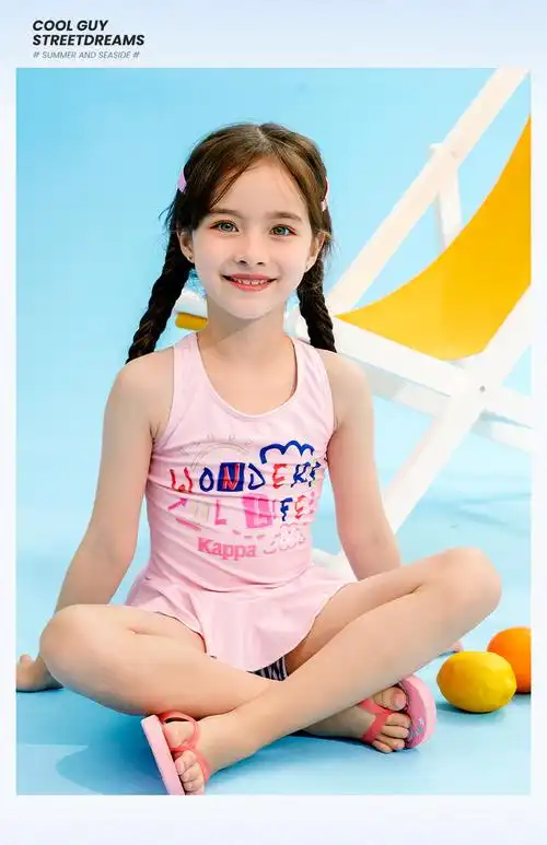 卡帕儿童泳衣女童分体可爱公主中小童大童女孩宝宝平角新款泳装