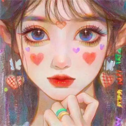 彩绘女生头像唯美图片