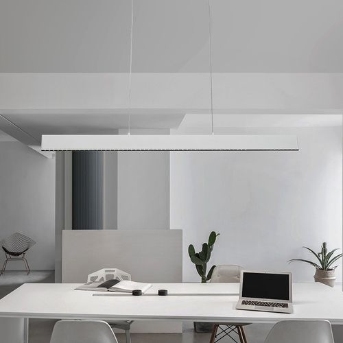欧柏图简约现代极简办公室吊灯led长条创意个性北欧灯具 白色 25w