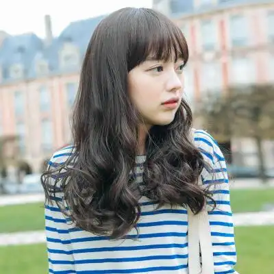 假发 长卷发 中长梨花头 大波浪 女式 逼真 斜刘海 中分蓬松发套