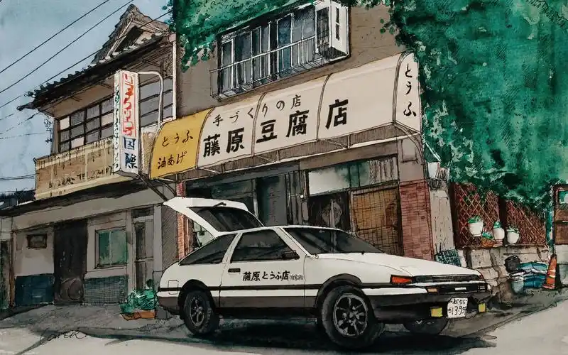 「头文字d/一路向北」再快的ae86也追不回,坐在奔驰车上的夏树