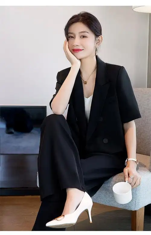 桑蒲夏天女装办公室职业装夏款西装套装女夏季气质工作服商务休闲正装