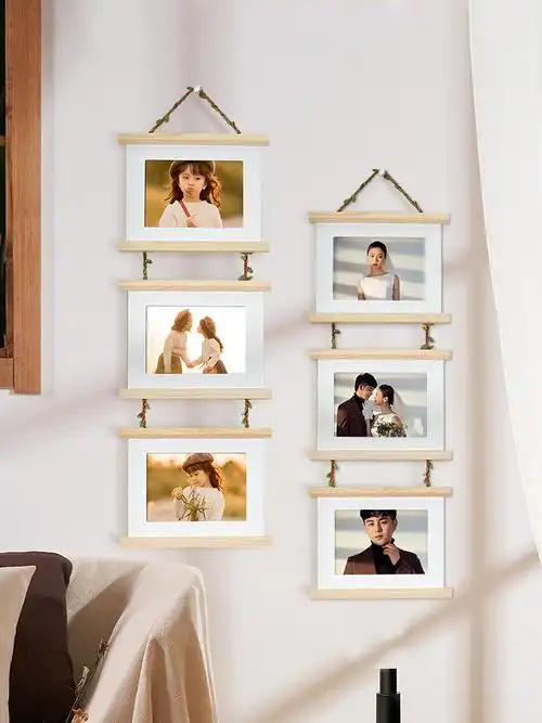 相框相片挂墙洗照片做成儿童宝宝可爱三连框创意北欧三联组合7寸