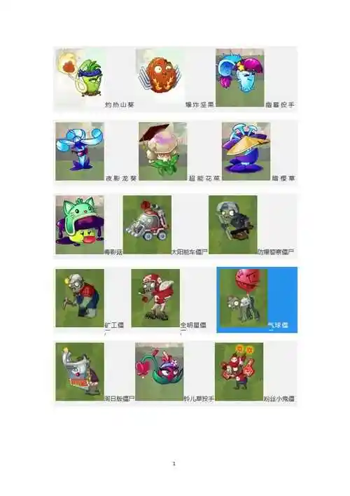植物大战僵尸图鉴全图鉴2020年11月整理