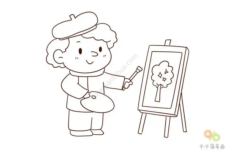 如何画画家的简笔画图片