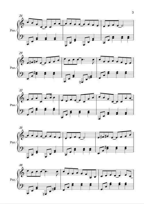 周杰伦【周杰伦《晴天》入门c调简单版钢琴谱】_在线免费打印下载-爱