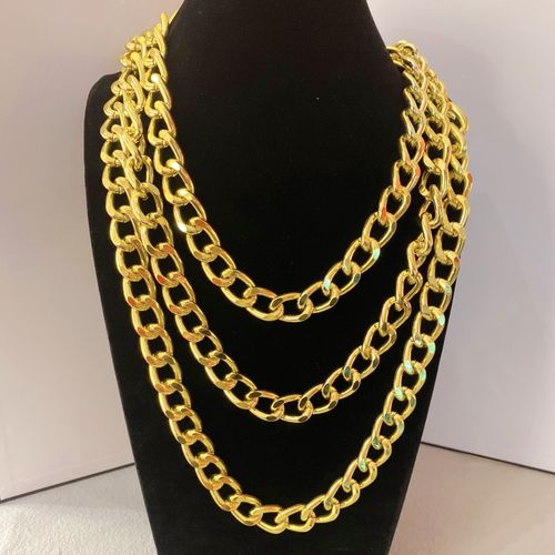 欧美夸张大金链子假金项链铝合金粗链条视频拍照录像搞笑嘻哈男女