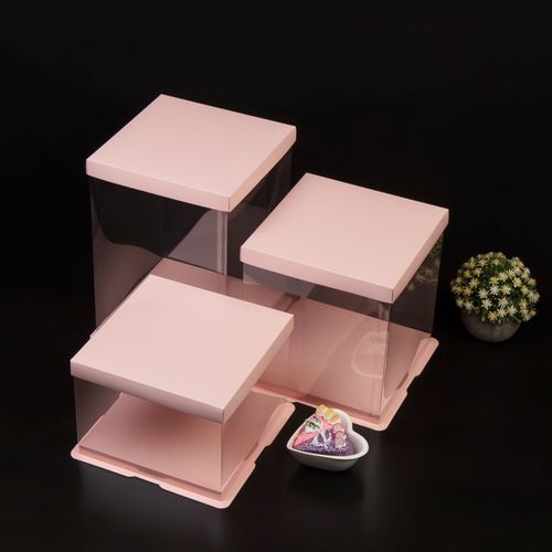 烘焙包装透明蛋糕盒4/6/8/10/12/14寸三合一生日蛋糕包装盒