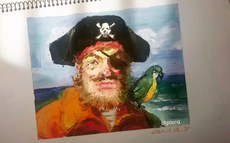 【油画棒】还有人记得海绵宝宝开头曲的海盗嘛!油画棒新手上路