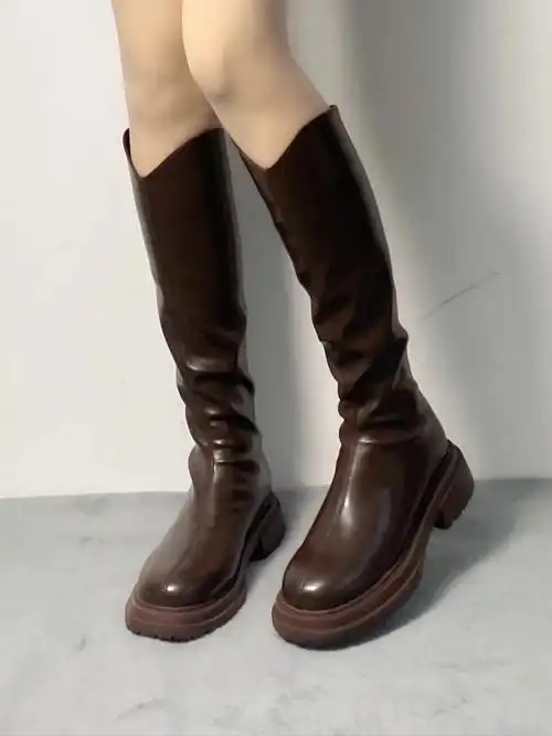 棕色长靴真的太好看了