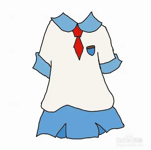 怎么画女生校服?