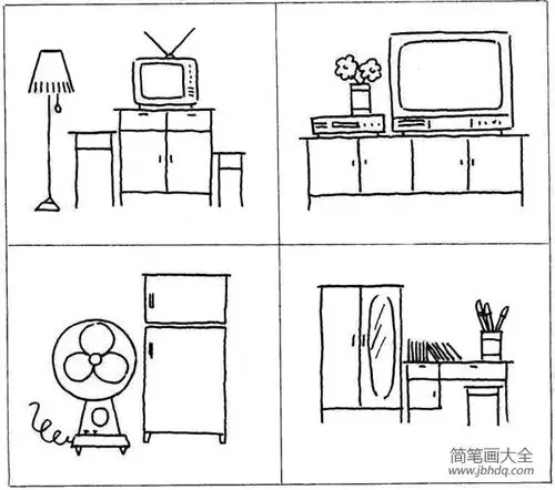 家具家电简笔画图片_生活用品简笔画-简笔画大全