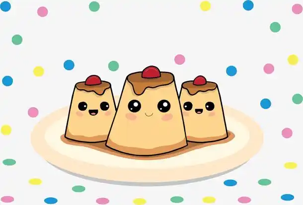 可爱卡通果冻布丁