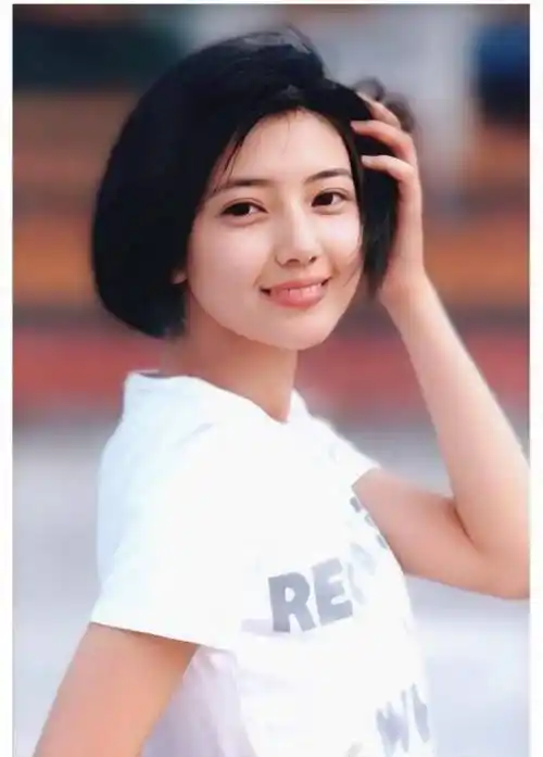 高中时期的高圆圆是个乖巧的学生,一头干净的短发,衣着朴素.