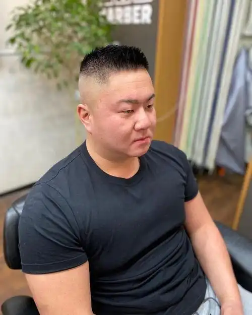 有拉长脸型的作用十分的显瘦 ,很适合微胖的男士