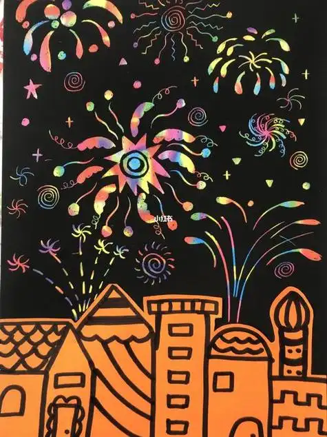 烟花简笔画黑板报黑板报烟花简笔画图片