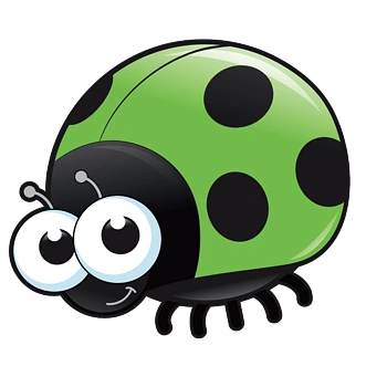 矢量卡通绿色甲壳虫