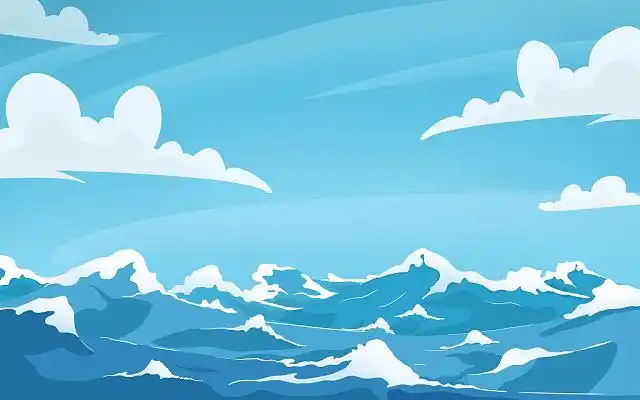 卡通海浪插画jpg夏天海边插画