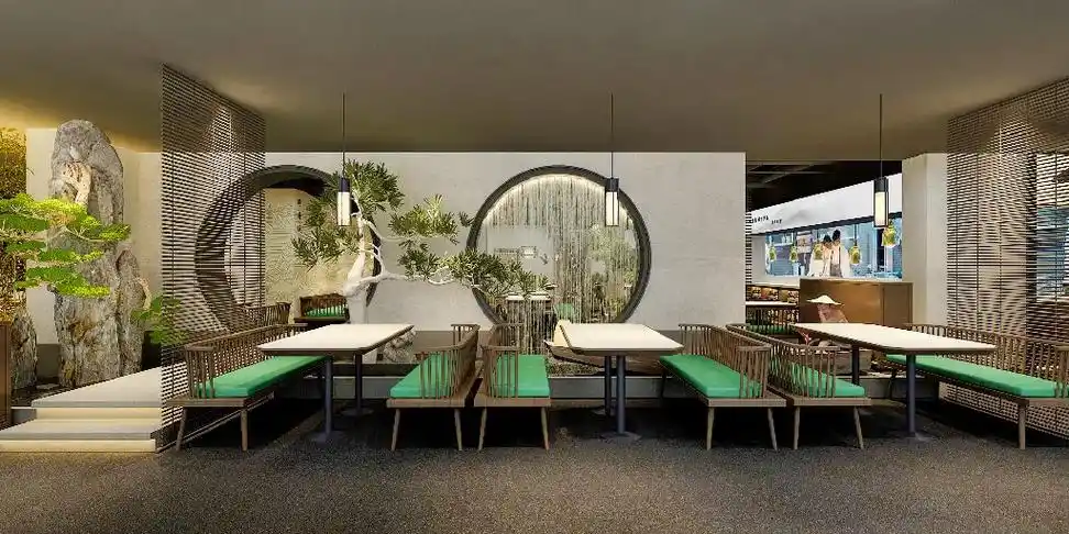 1200平米中式餐厅装修设计效果图.#图文热点来了 中式风格 - 抖音