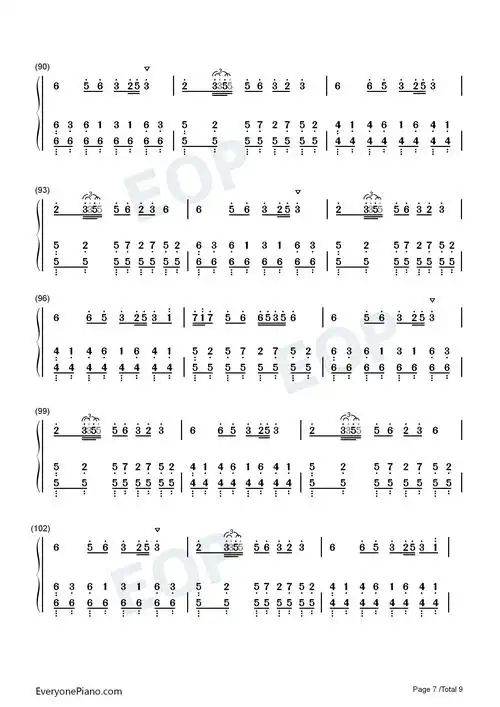 last dance-xomu双手简谱预览7