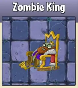 这就是国王僵尸,国王僵尸血很厚,还可以把普通的僵尸变成骑士,幸亏有