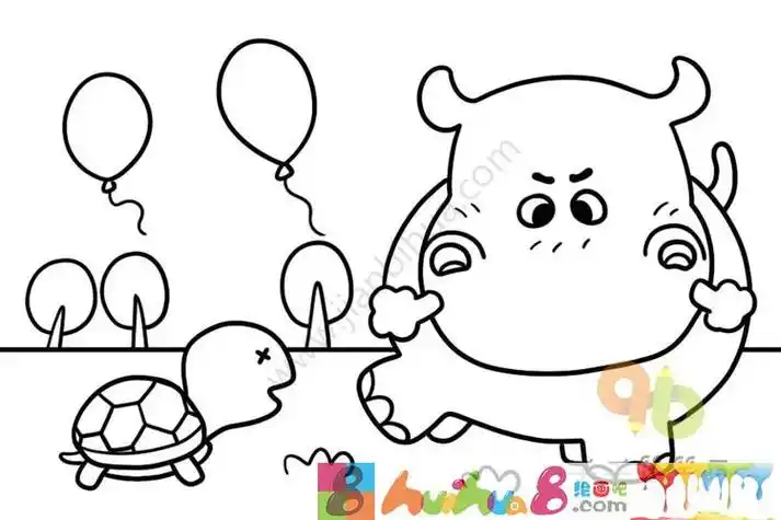 动物拟人化简笔画场景