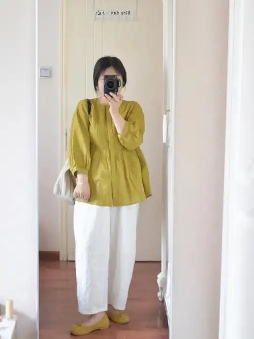 衫也可做开衫穿灯笼裤搭配紧身上衣也太显腰线了吧7015#日常穿搭