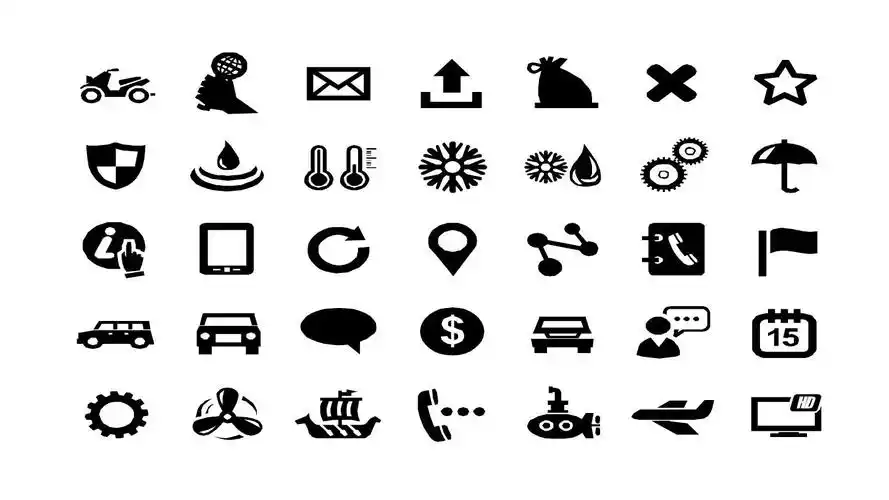 ppt素材小图标合集黑白彩色超多的小图标 自己收集的小图标,各种类型