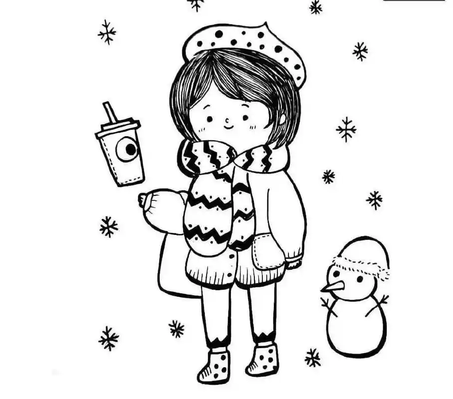 简笔画小女孩:用黑白线描方式表达更生动形象!