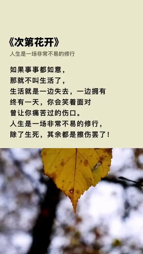 人生感悟 生活感悟 次第花开