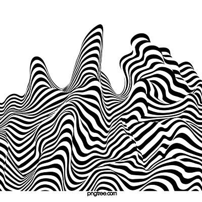 黑白条纹抽象山峰立体波浪