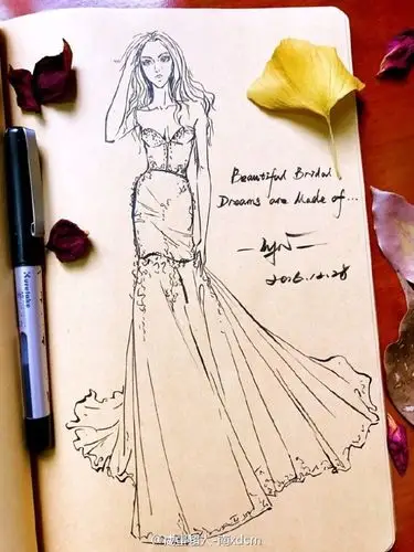 #手绘##服装设计手稿##速写##插画##时装画#…-堆糖,美好生活研究所