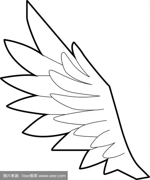 鸟翅膀图标轮廓风格