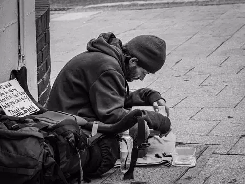 伦敦街头的流浪汉