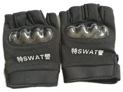 mld-203 特警半指手套 武警战术手套 黑色骑行半指手套