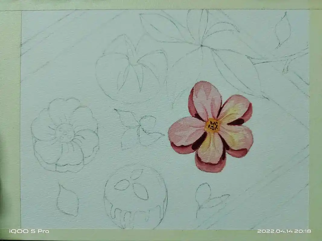 水彩 #水彩手绘 #水彩画 团练  宫廷糕点 - 抖音