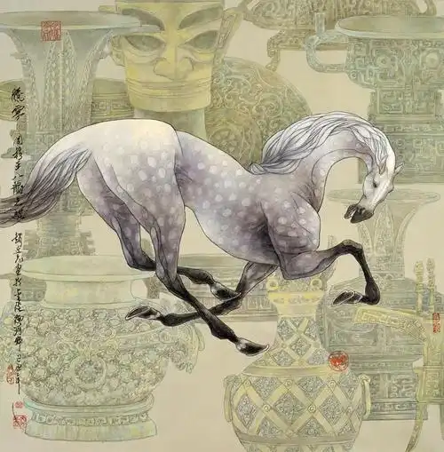 这么多年来我一直以工笔鞍马画创作上寻找艺术的突破口,挖掘传统,跳出