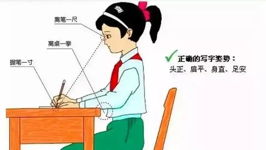 1. 姿势习惯:注意坐姿,适当练习;执笔姿势,正确练习.