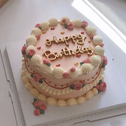 ins小红复古韩式手绘创意定制生日蛋糕长沙同城新鲜生日蛋糕