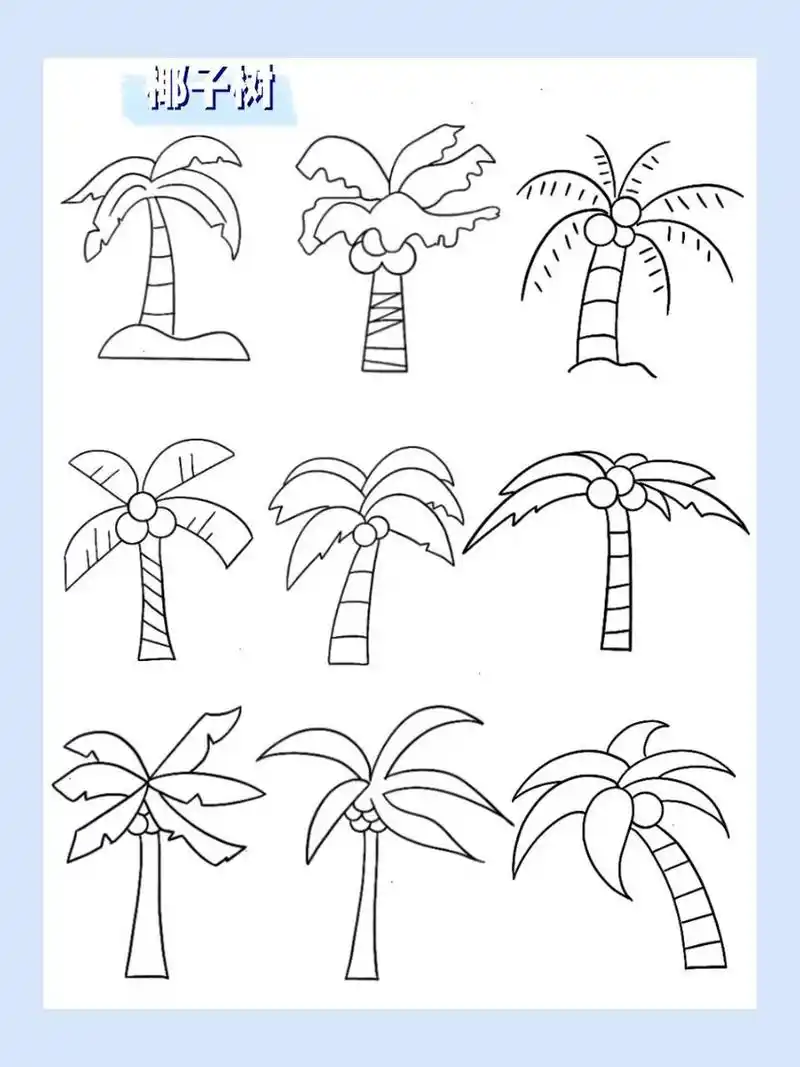 简笔画|椰子树 050505