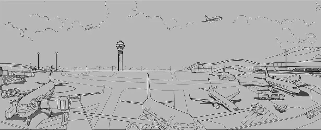 机场运作演示动画分镜