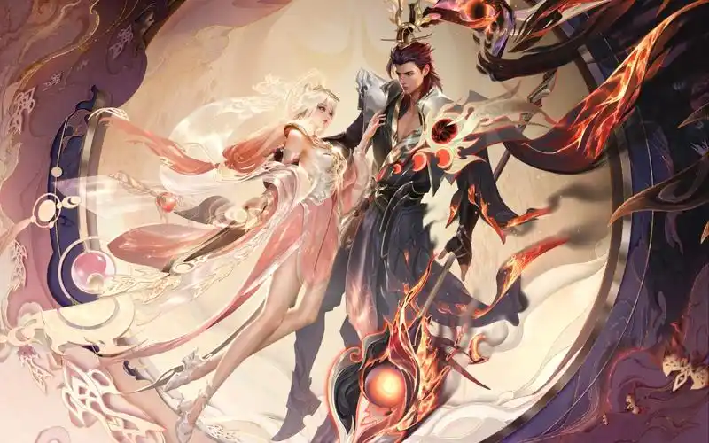 王者荣耀,貂蝉吕布曦玄引皮肤海报,4k高清壁纸下载,绝美3840x2400