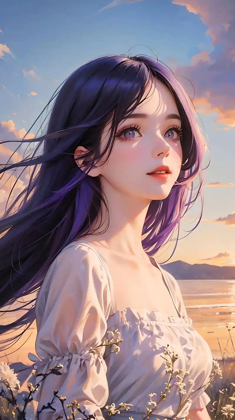 梦幻色彩(头像壁纸)宫崎骏风格,紫色系治愈系美图,清凉一夏 - 抖音