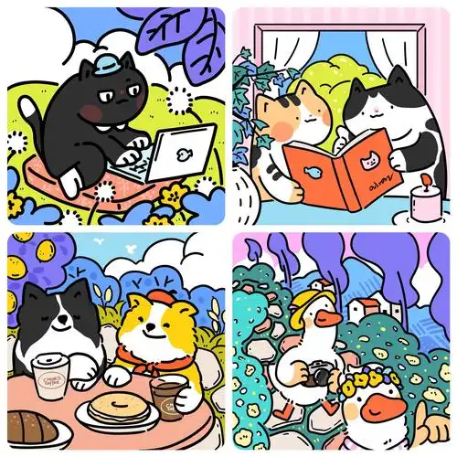 画一波猫猫狗狗🖼️生活中不能没有小动物🐱🐶