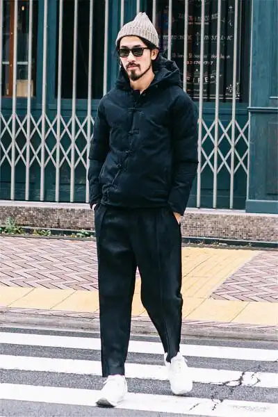 为辛冬季棉衣男士日系棉服男款青年连帽修身加厚外套冬装棉袄潮