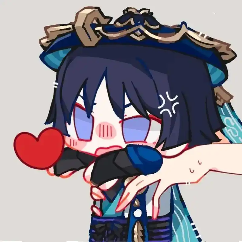 原神抱抱头像画师露仁原神q版人物钟离头像