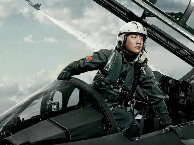 图片:1999年《冲天飞豹》中的剧照,胡军饰演试飞员.